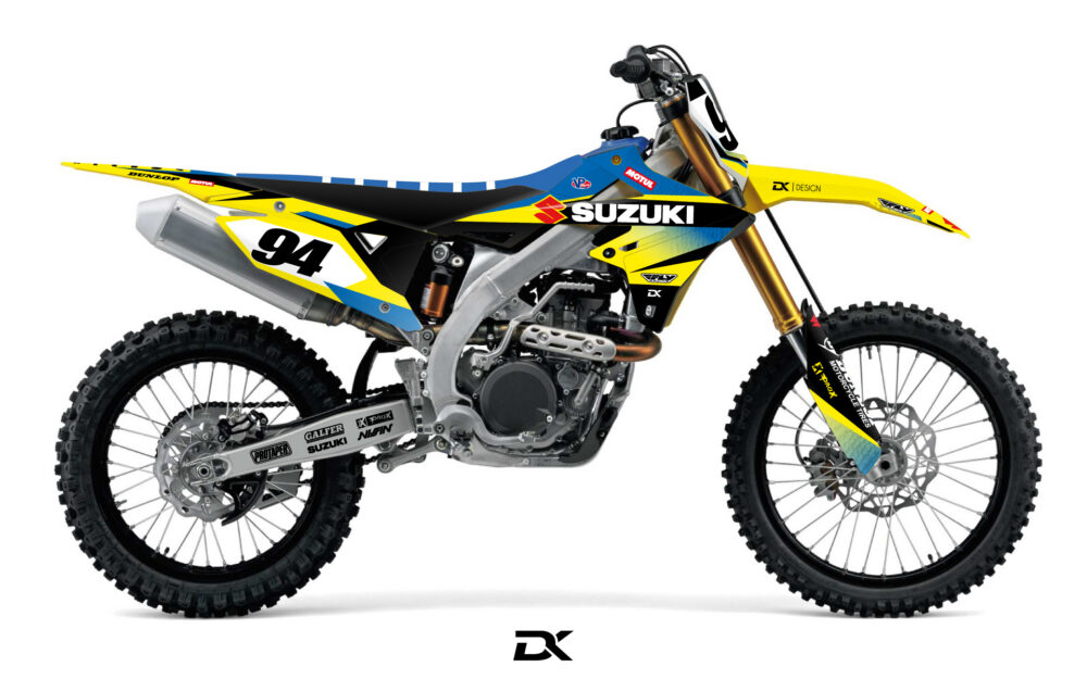 Kit Déco Motocross Suzuki Jaune Bleu 450 RMZ