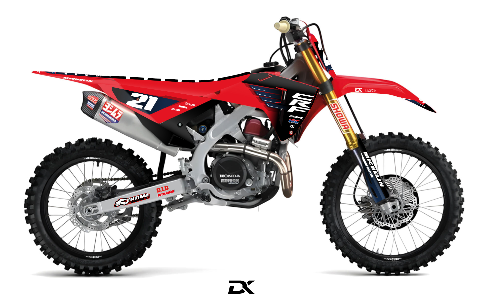 KIT DECO HONDA WINGS 450 CRF ROUGE