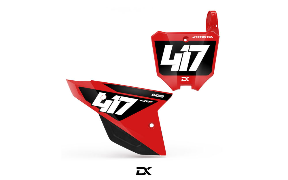 Kit Fonds de Plaques Honda 250 CRF REDLINE ROUGE