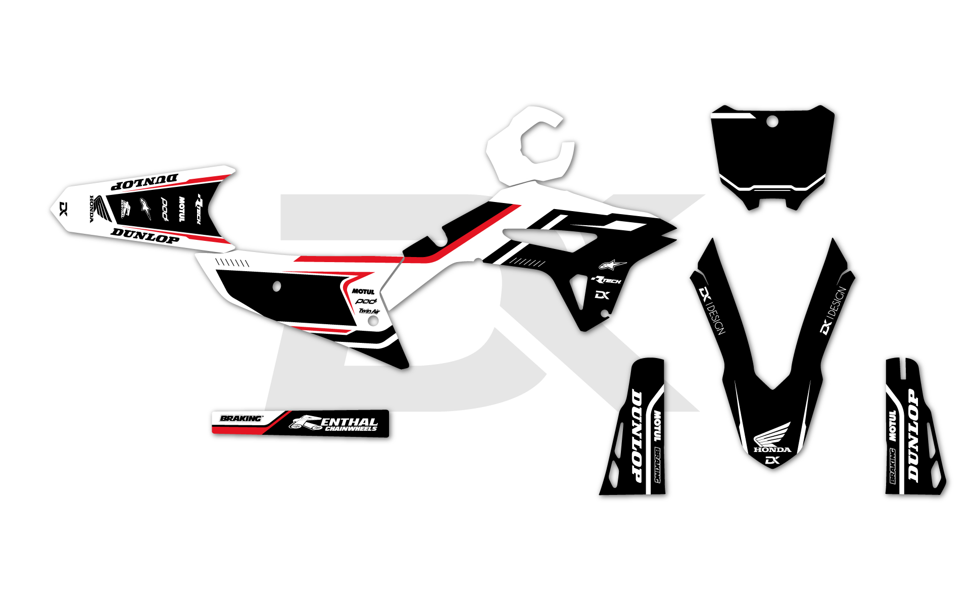 KIT DECO HONDA ZYMBO 450 CRF BLANC