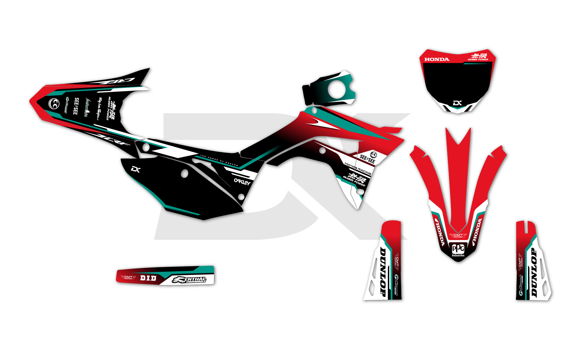 Kit Déco Motocross Honda STD21 Rouge