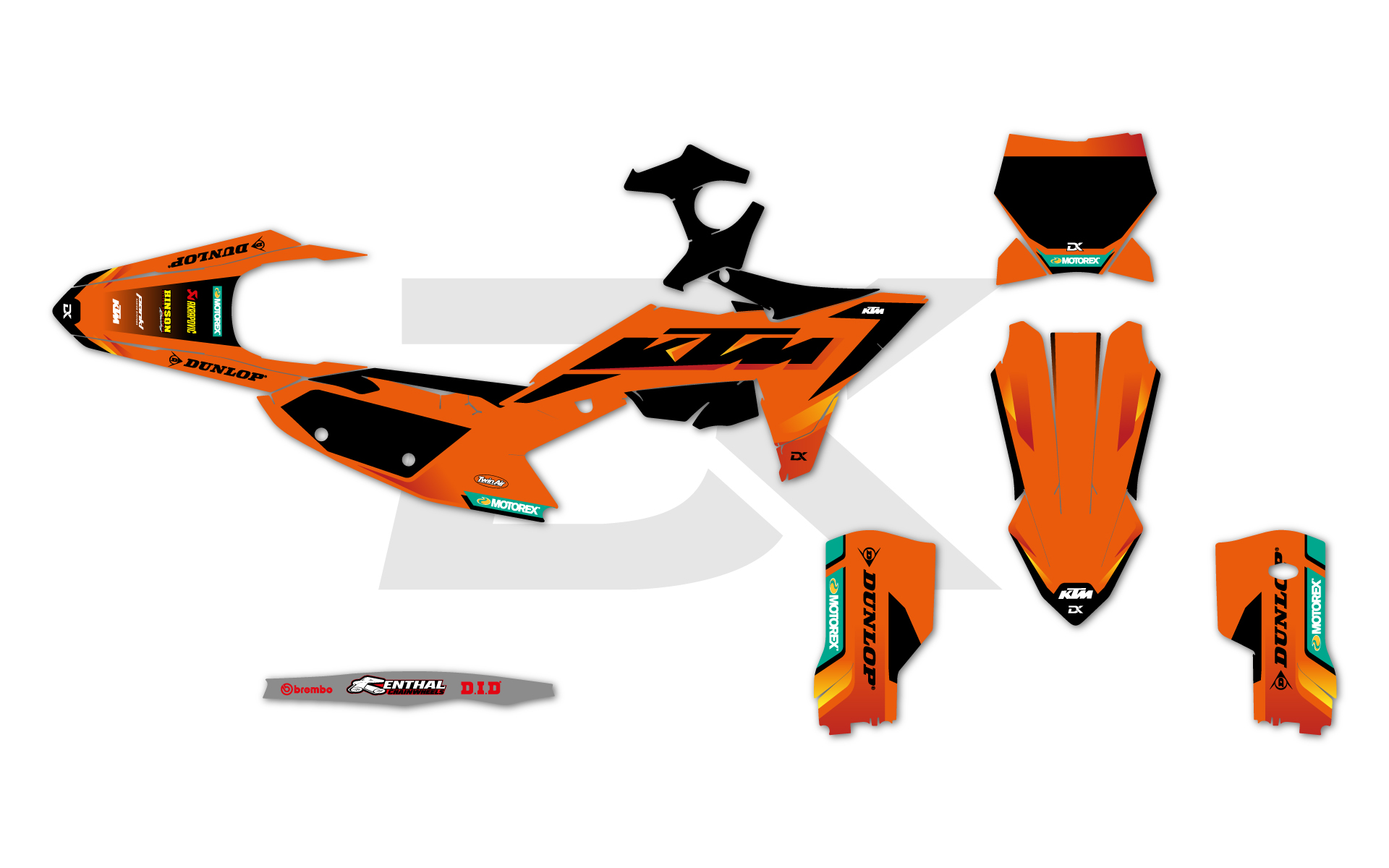 KIT DECO KTM ORIGINE 450 SXF ORANGE