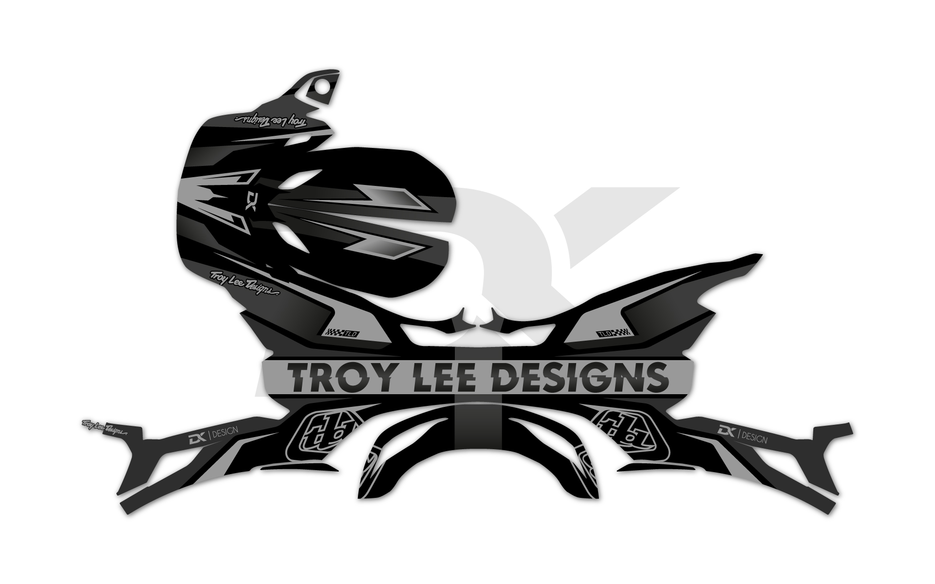 KIT DECO CASQUE TROY LEE DESIGNS SE5 NOIR BLACKLINE