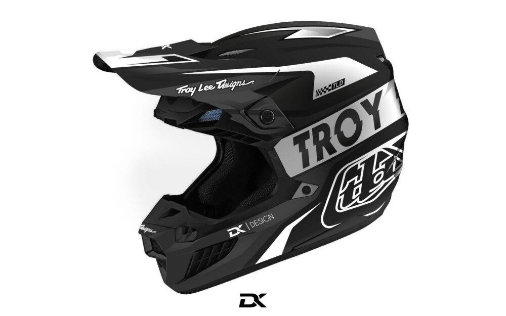 KIT DECO CASQUE TROY LEE DESIGNS SE5 BLANC BLACKLINE