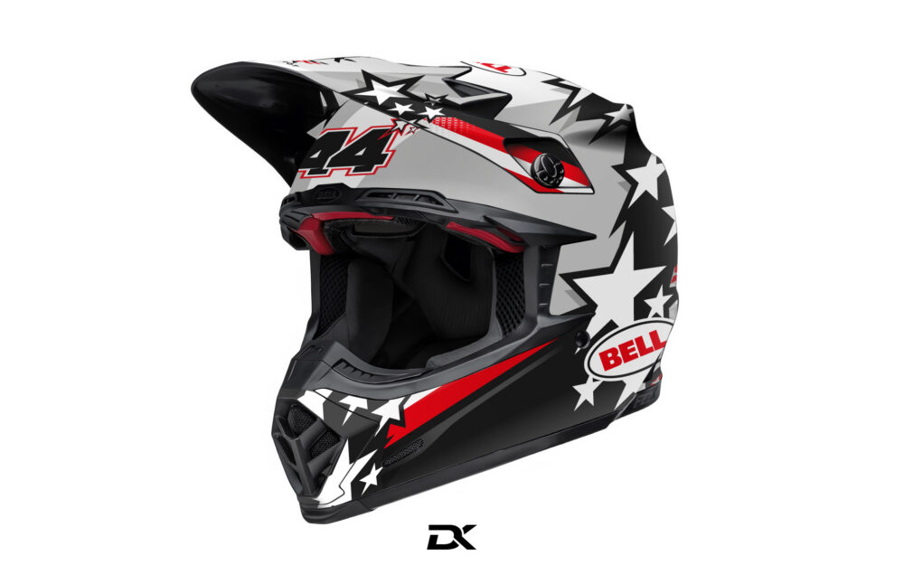 KIT DECO CASQUE BELL MOTO 9 FLEX PATRIOT NOIR