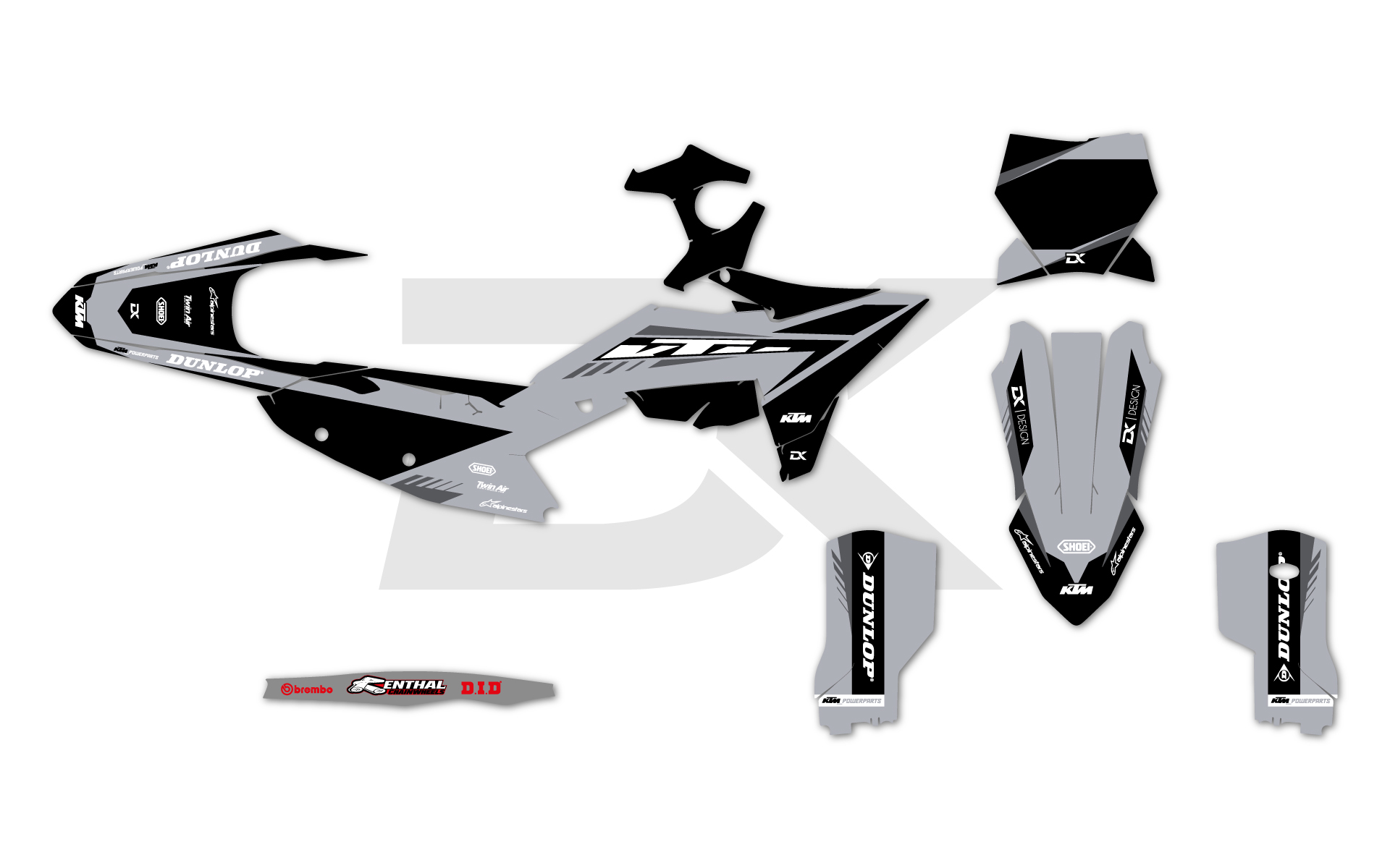 KIT DECO KTM SX / SXF GRIS FAST LINE