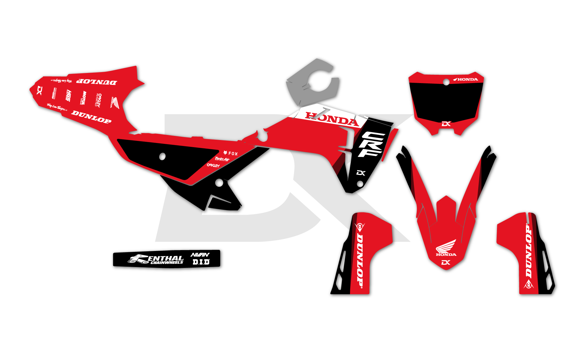 KIT DECO HONDA 250 CRF ROUGE