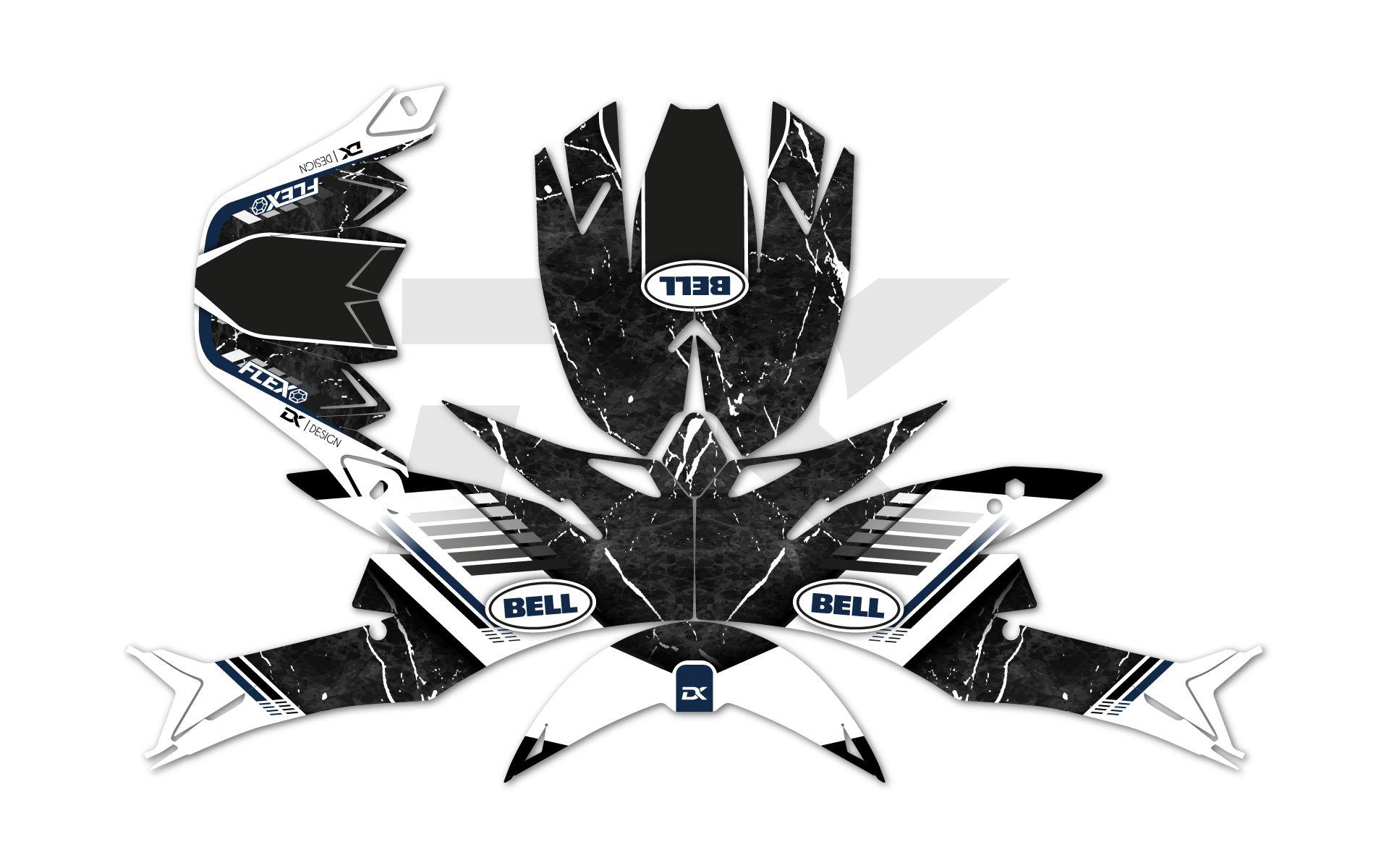 KIT DECO CASQUE BELL MOTO 9 FLEX KRYNT