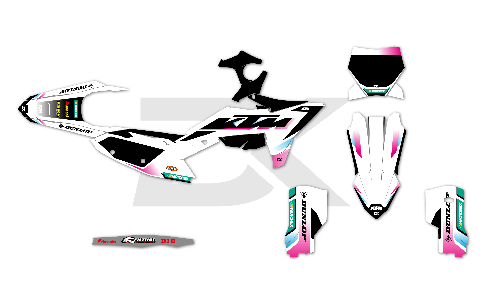 KIT DECO KTM ORIGINE 450 SXF BLANC