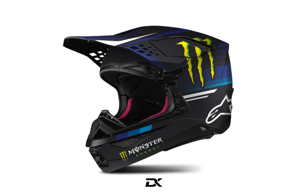 KIT DECO CASQUE ALPINESTARS SM 8 - 10 MONSTER BLEU