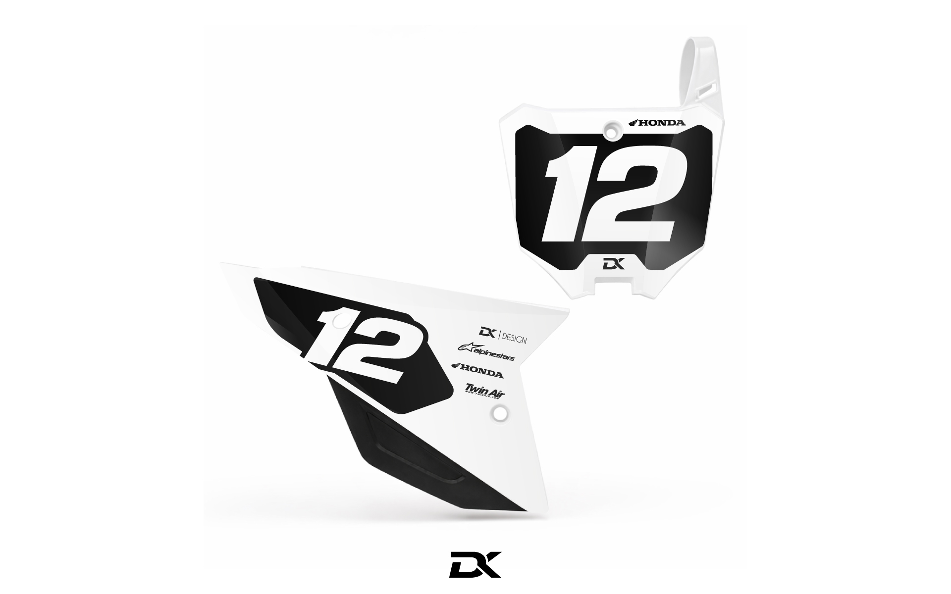 Kit Fonds de Plaques Honda 250 CRF POLAR BLANC