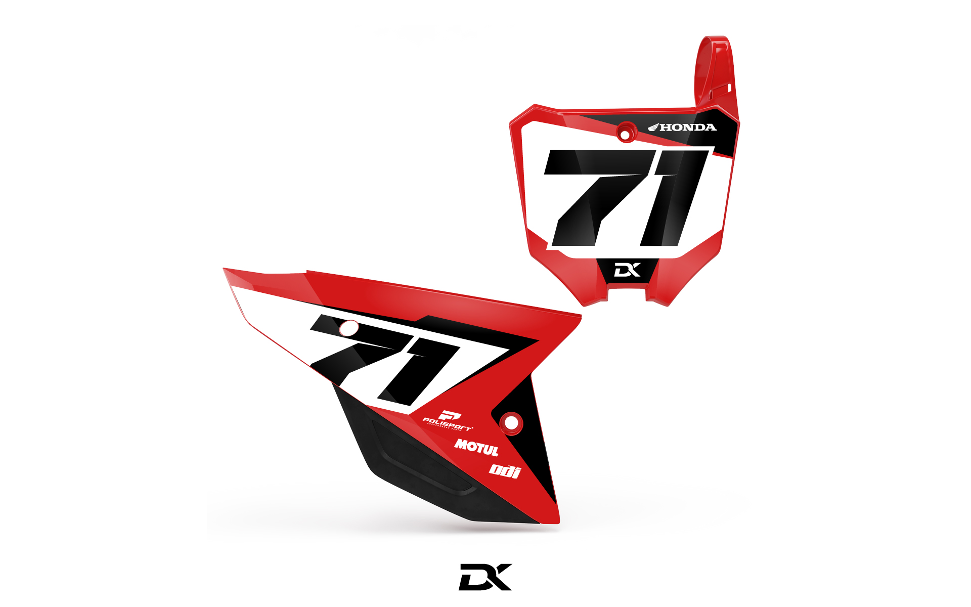 Kit Fonds de Plaques Honda 450 CRF SHARP ROUGE