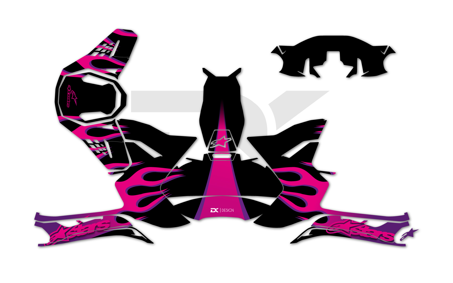 KIT DECO CASQUE ALPINESTARS SM 8 - 10 FIRESTORM ROSE