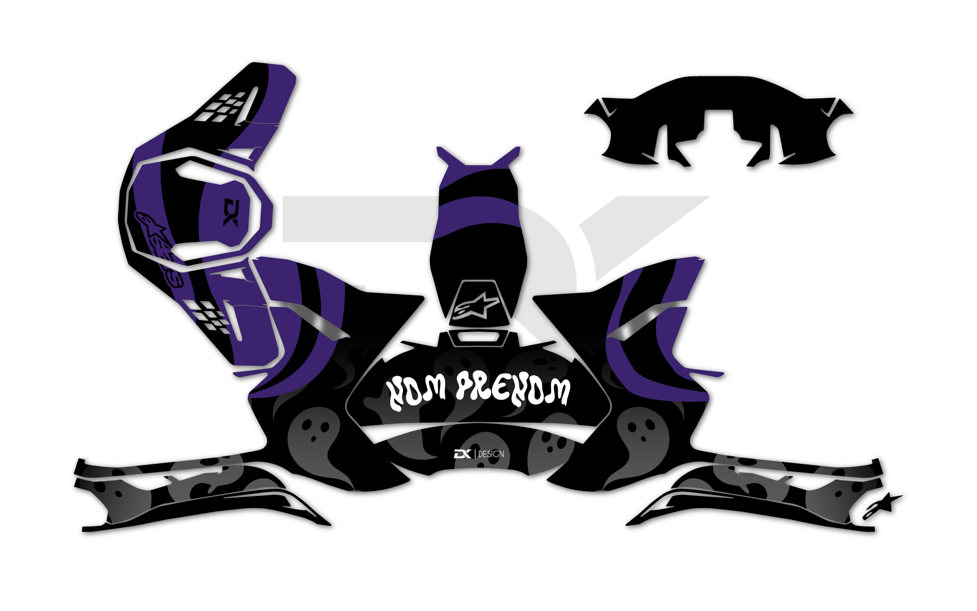 KIT DECO CASQUE ALPINESTARS SM 8 - 10 LIQUIDA VIOLET