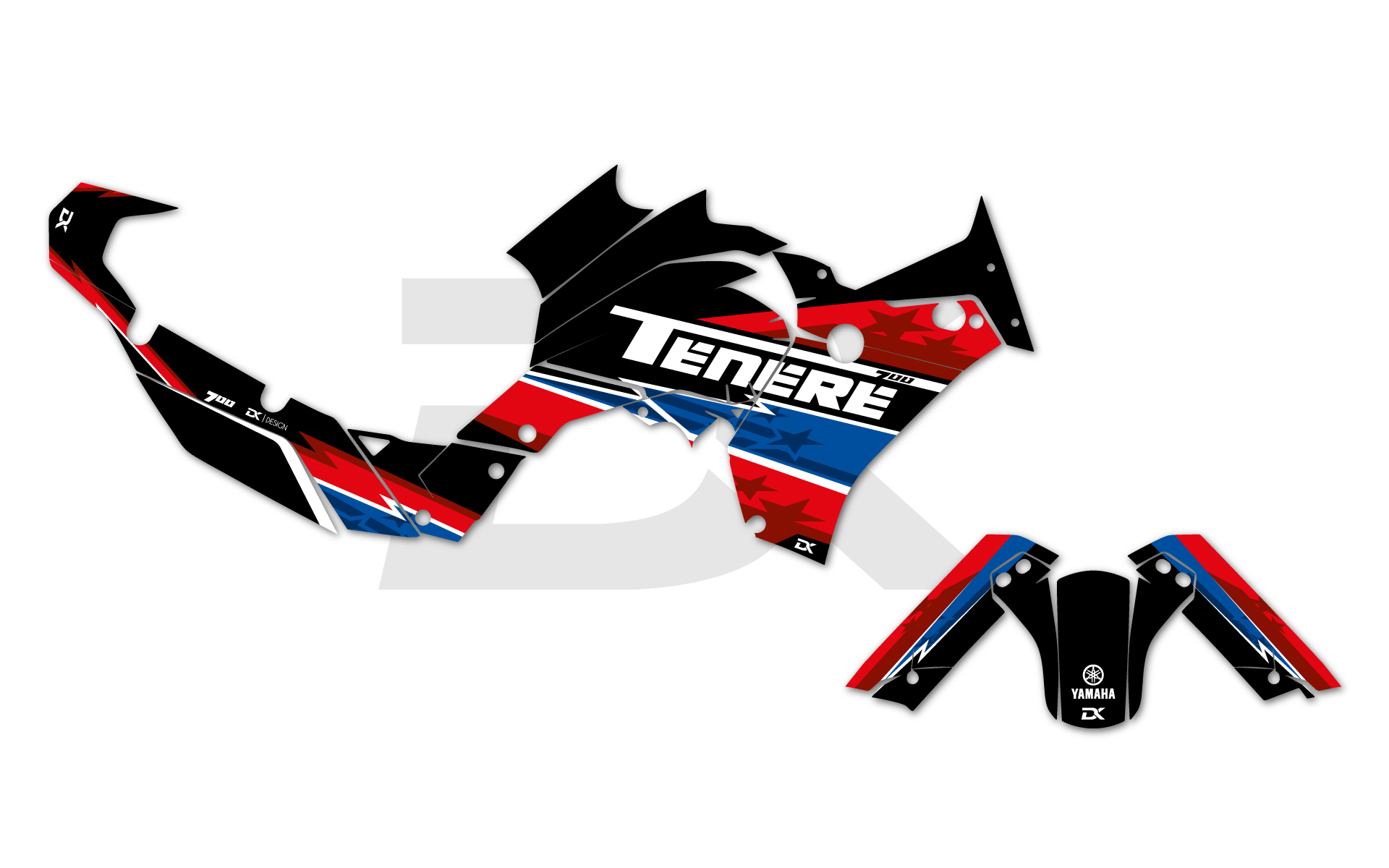 Kit Déco Routière TENERE 700 STARS Rouge