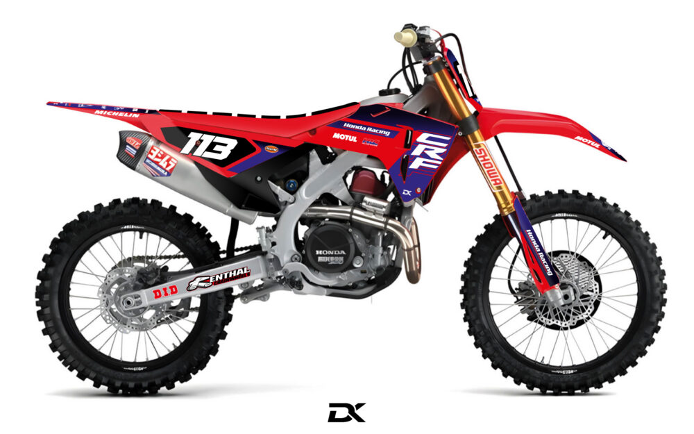KIT DECO HONDA 250 CRF 2025 - 2026 AKUMA BLUE ROUGE