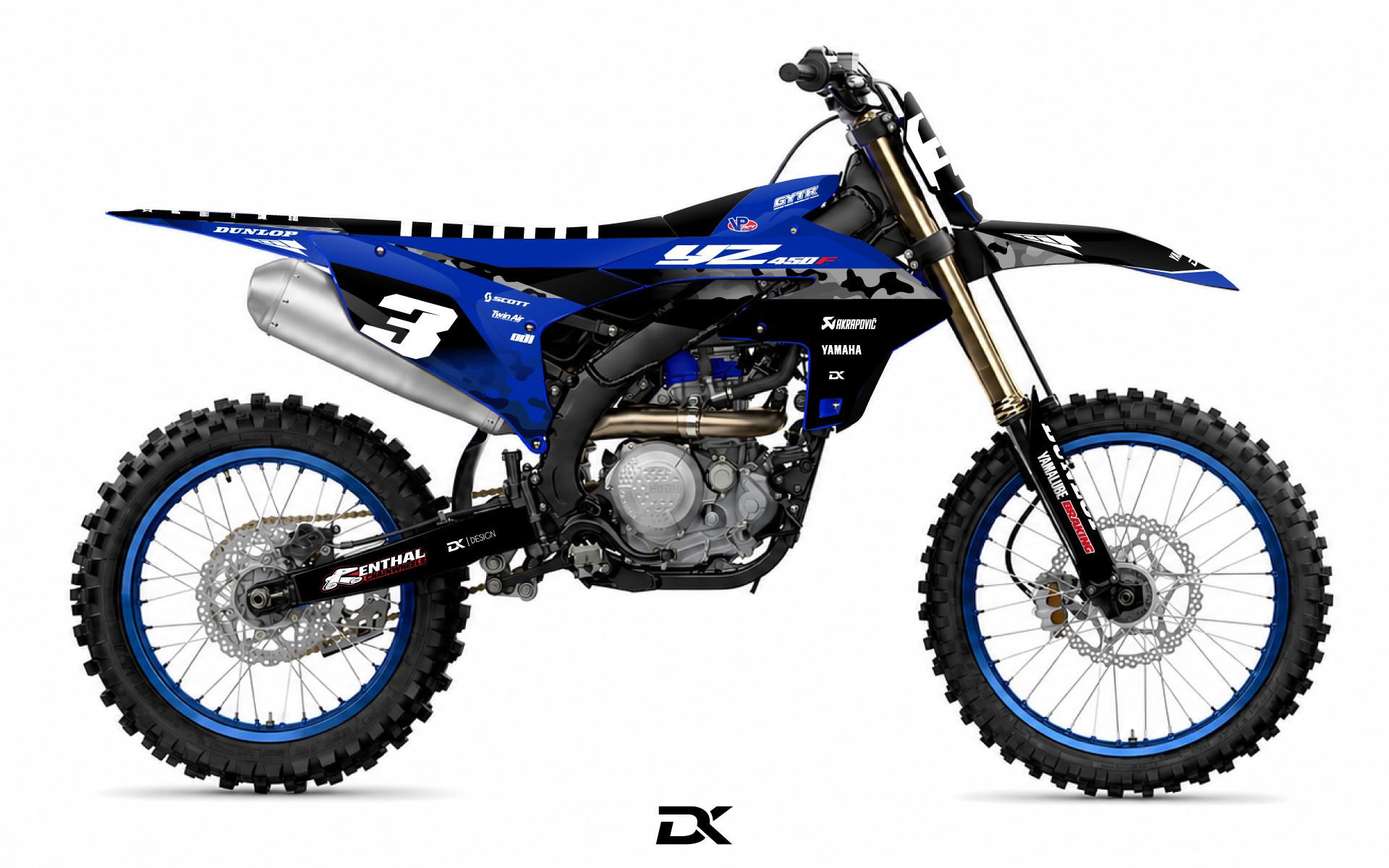 Kit Déco Yamaha 250 yzf bleu Azure