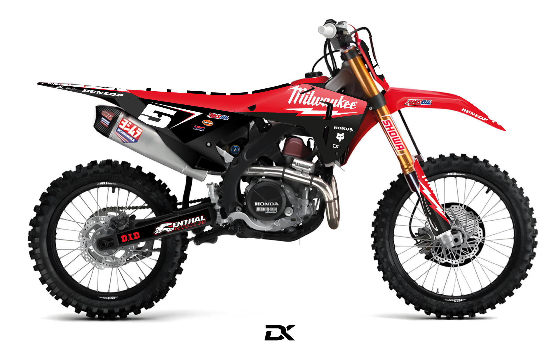 KIT DECO HONDA 250 CRF 2025 - 2026 MILWAUKEE ROUGE