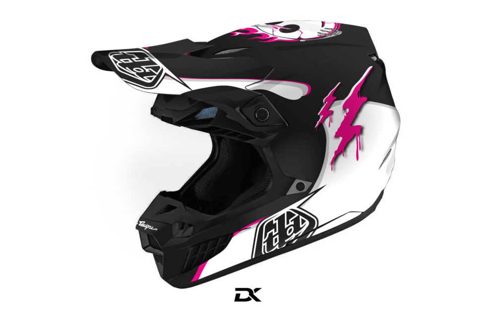 KIT DECO CASQUE TROY LEE DESIGNS SE5 SKULL ROSE