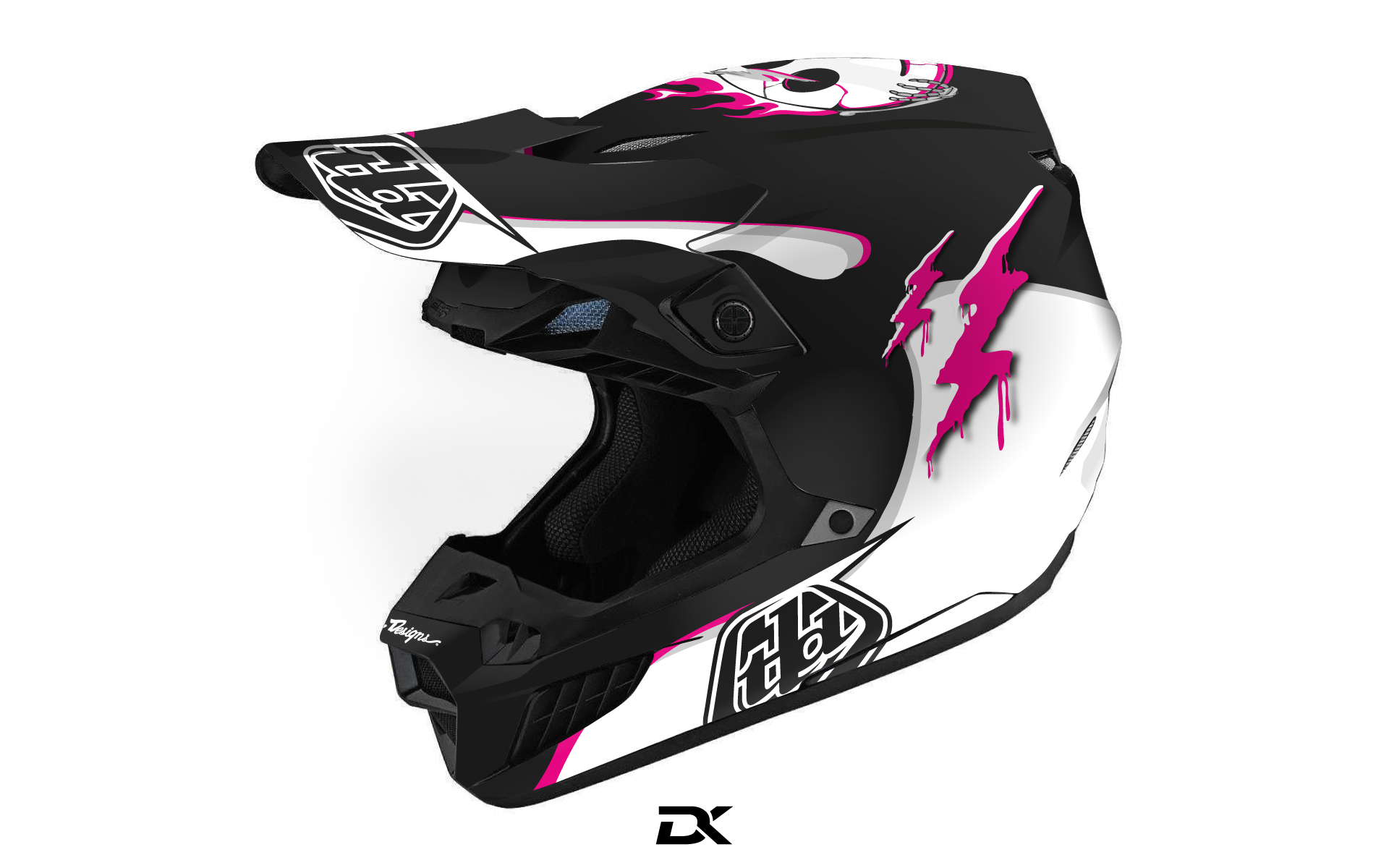 KIT DECO CASQUE TROY LEE DESIGNS SE5 SKULL ROSE