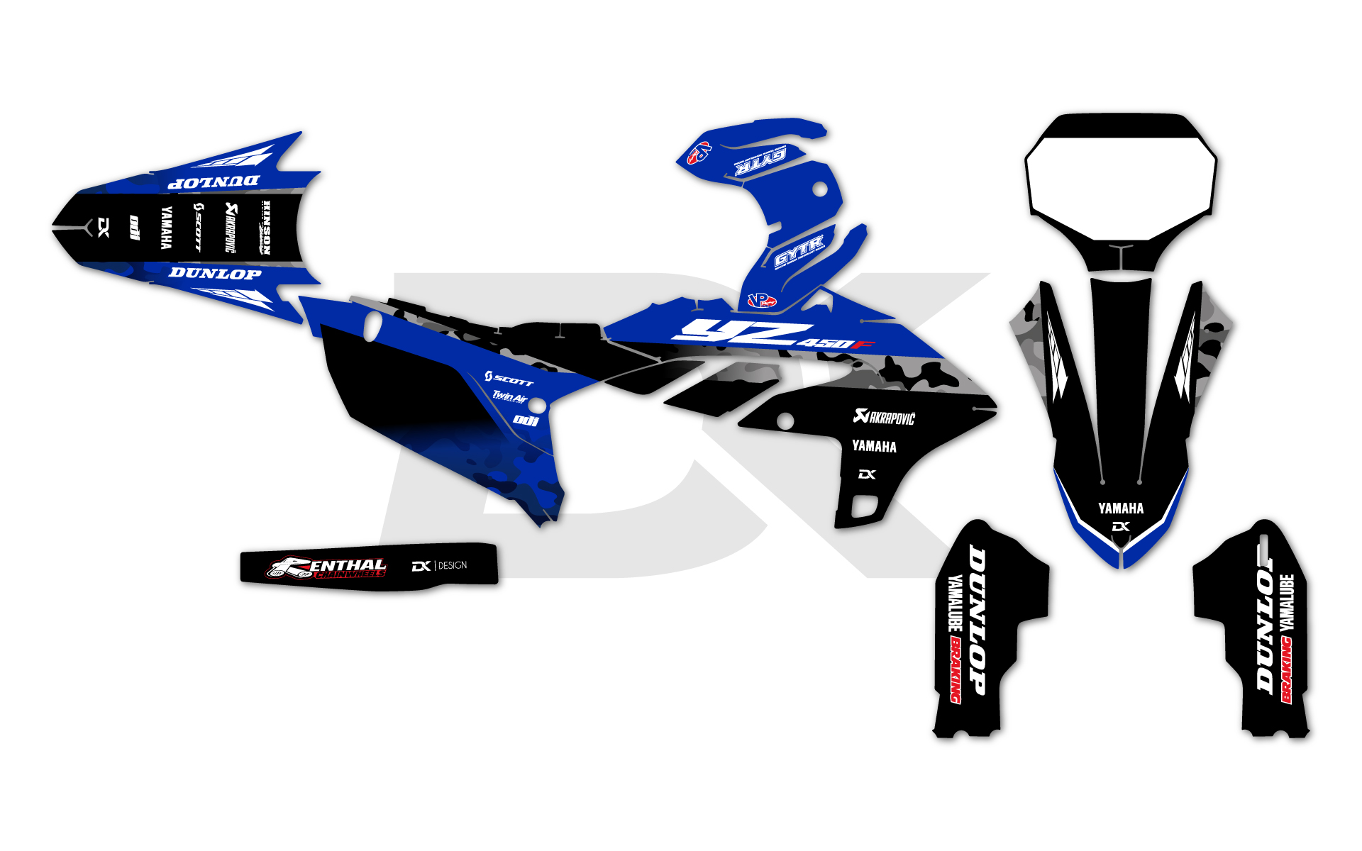 Kit Déco Yamaha 250 yzf bleu Azure