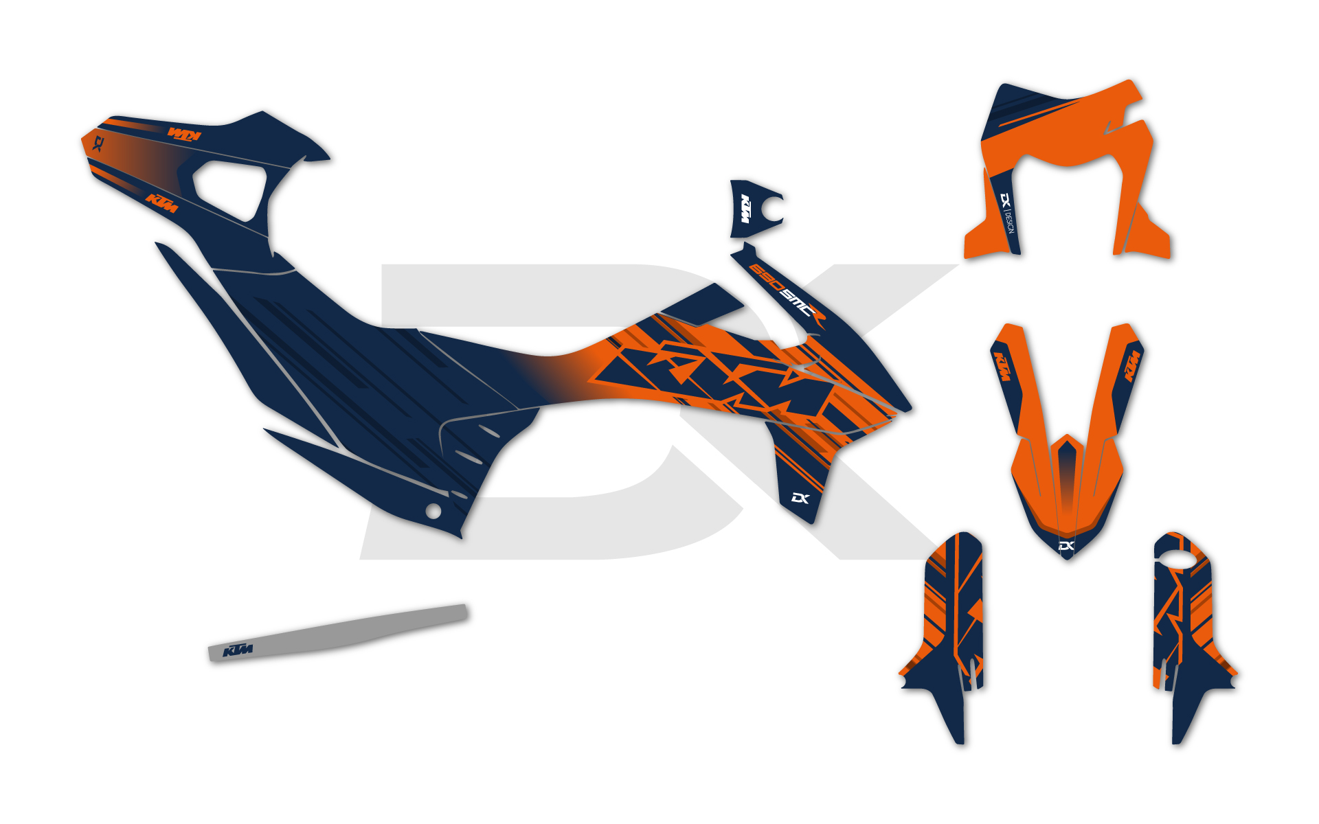 KIT DECO KTM 690 SMCR LINE ORANGE