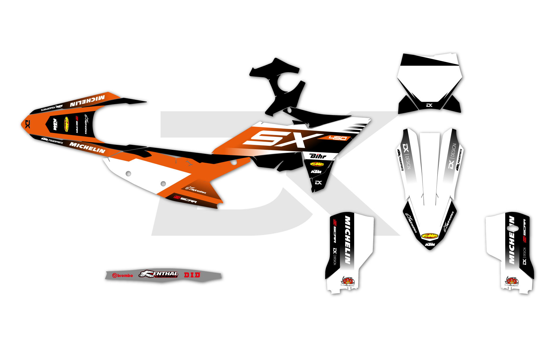 KIT DECO KTM SX / SXF BLANC RACER