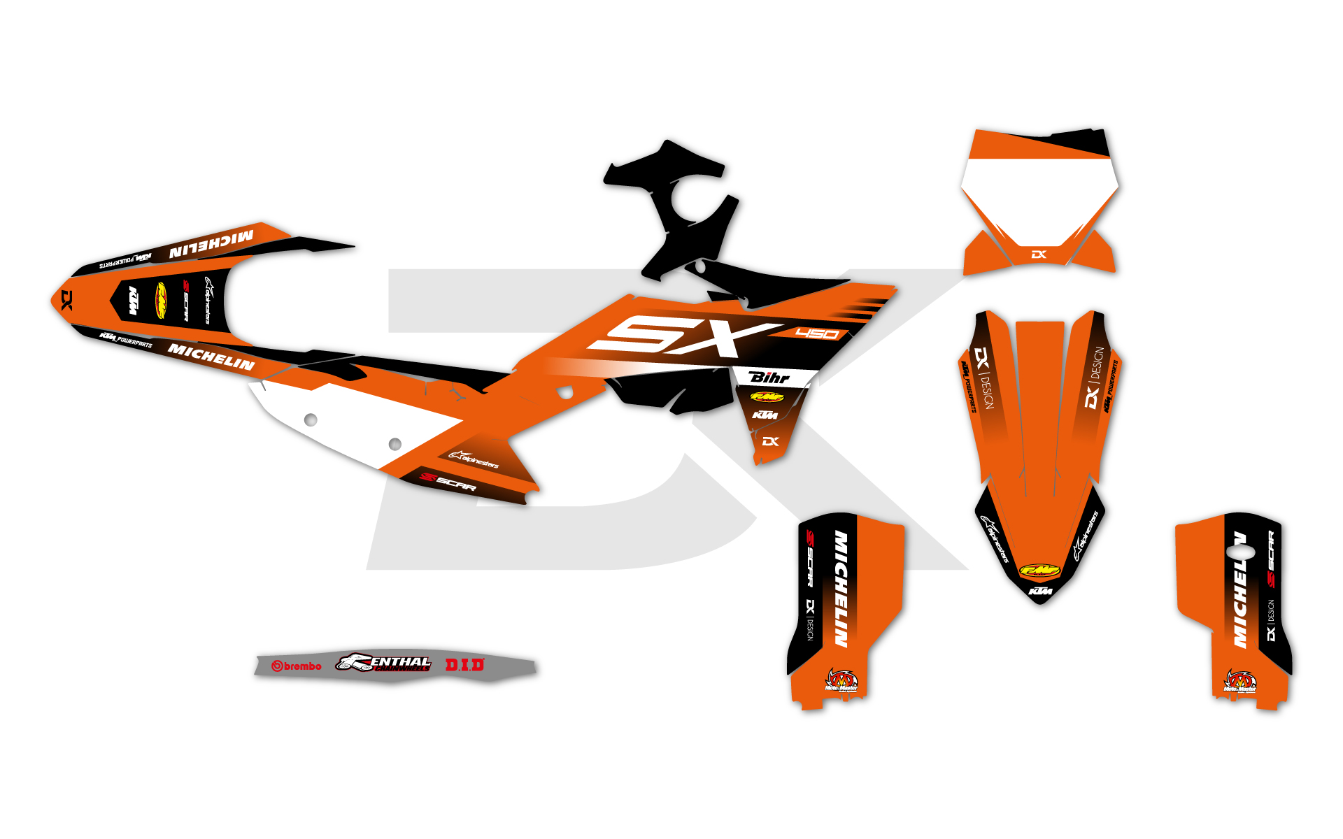 KIT DECO KTM SX / SXF ORANGE RACER