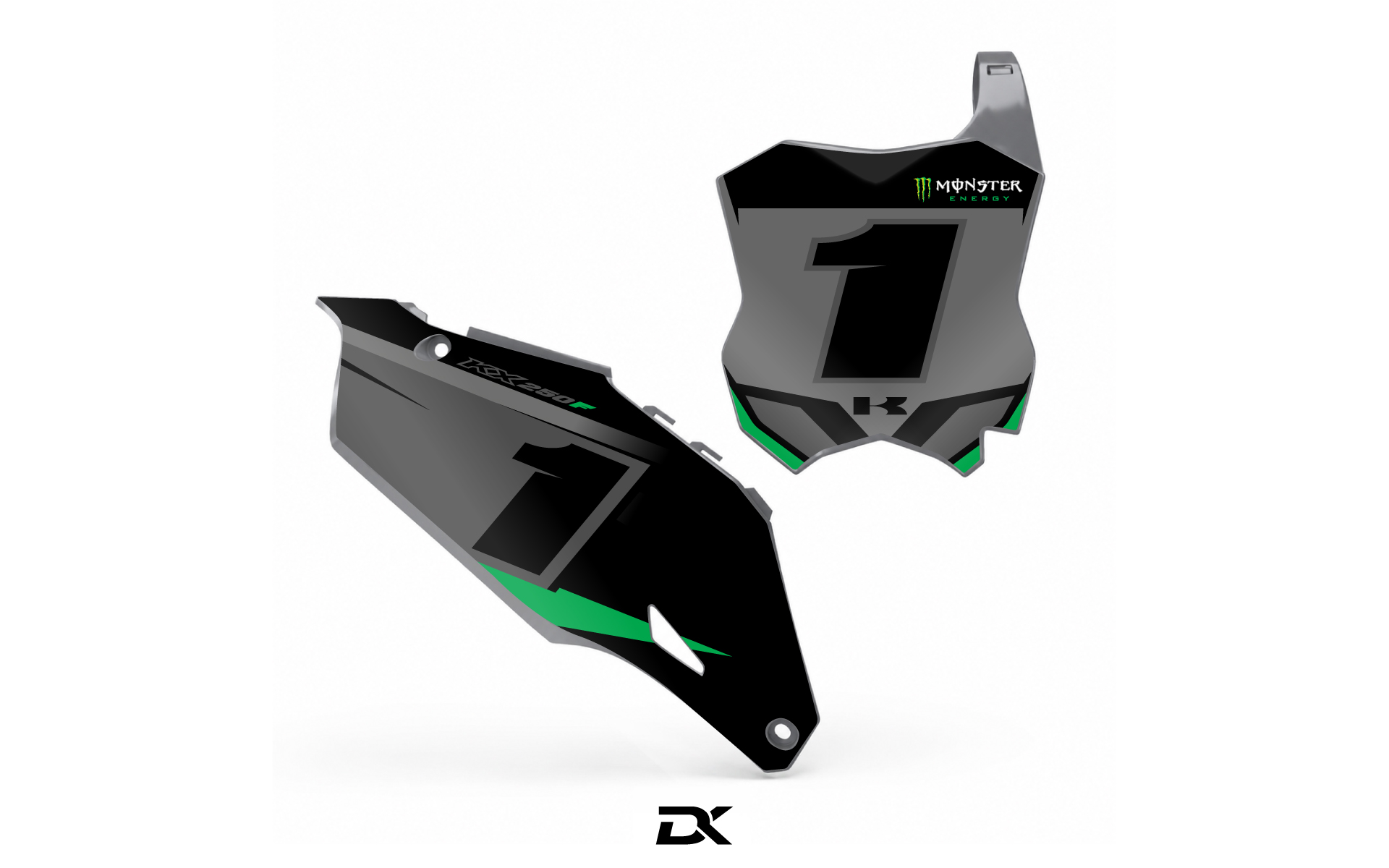 Kit fond de plaques Kawasaki KX / KXF Grey