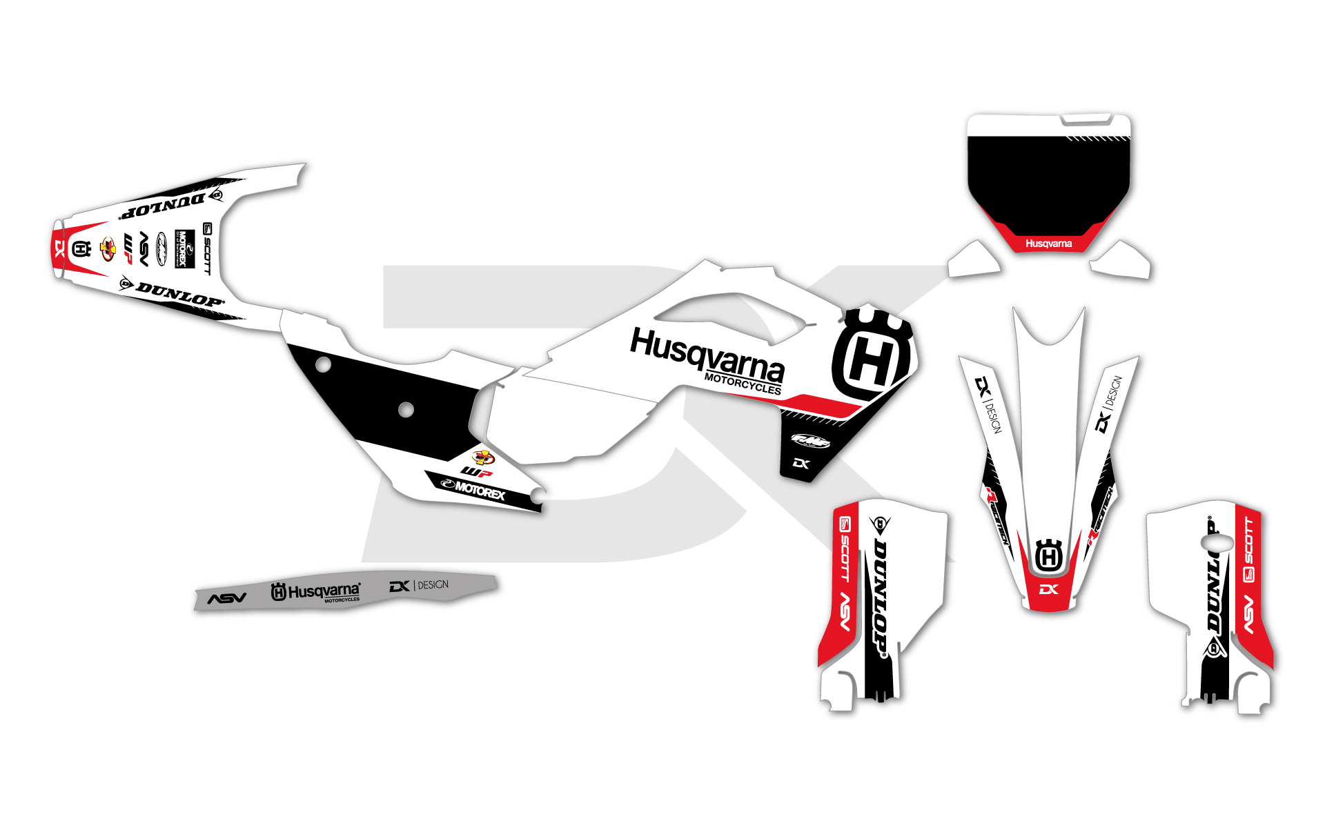 KIT DECO HUSQVARNA TC / FC / FE INFINITE ROUGE