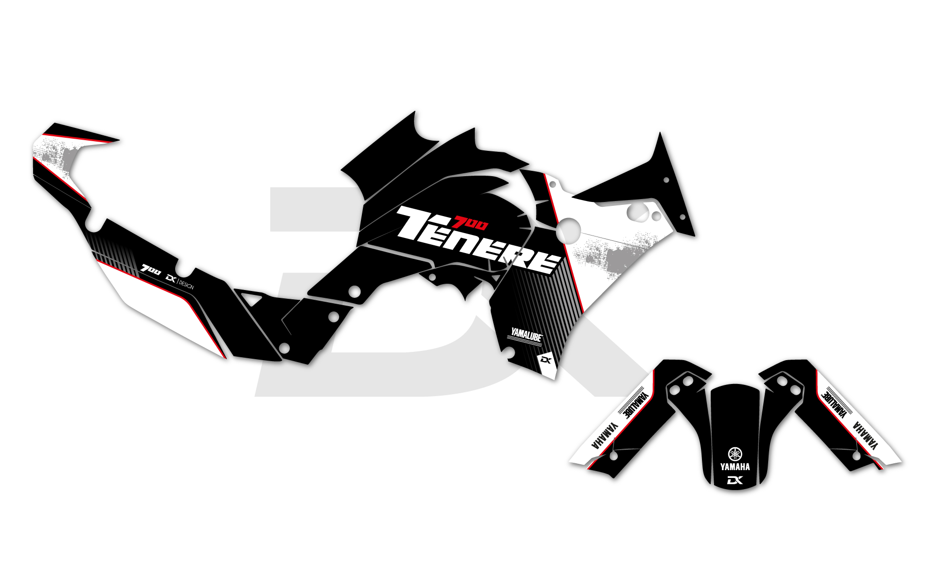 KIT DECO 700 TENERE - STRAIGHT - ROUGE