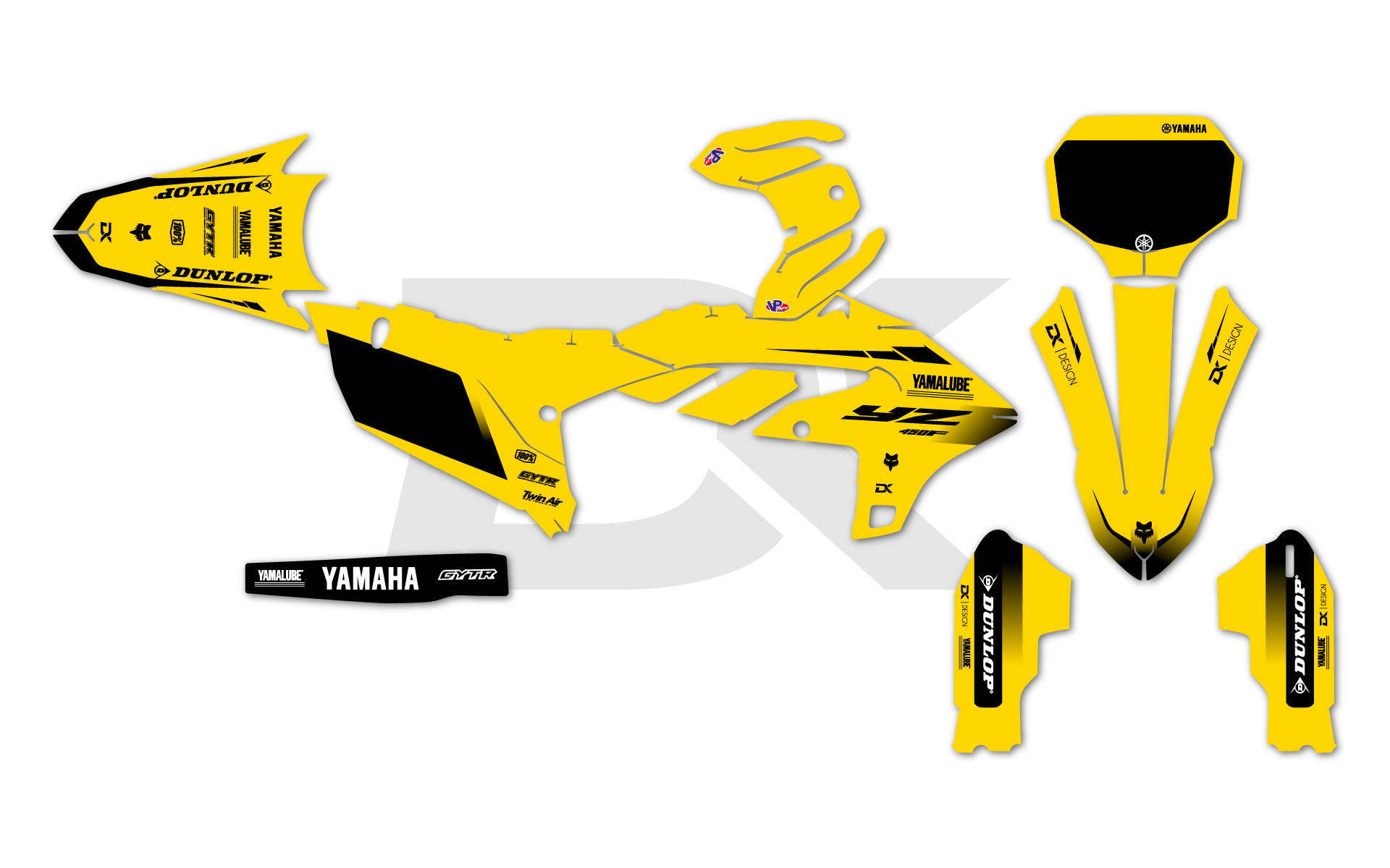 Kit Déco Yamaha 250 yzf / 450 yzf Velocity Jaune