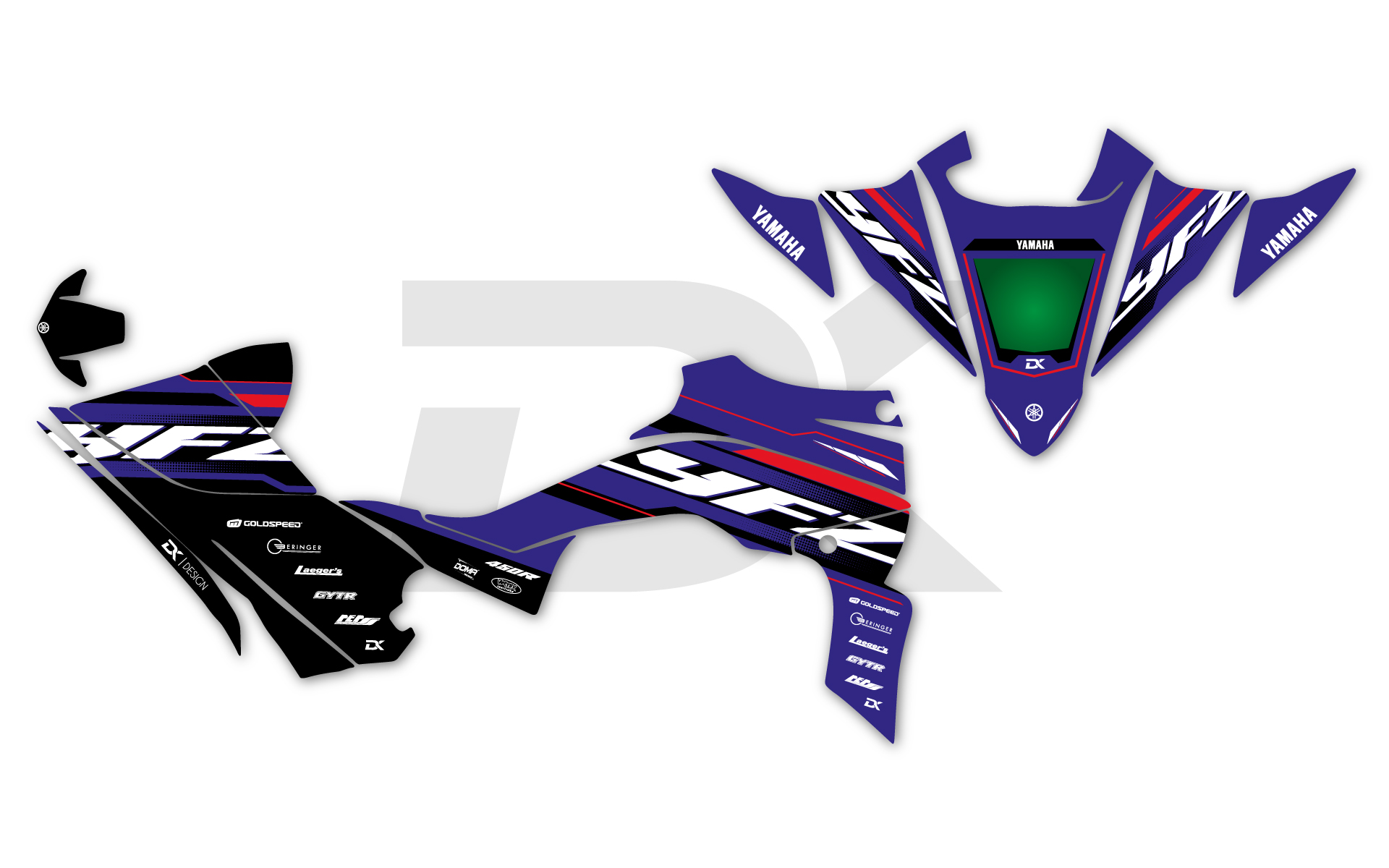 KIT DECO YAMAHA 450 YFZR BLEU GRIDLINE
