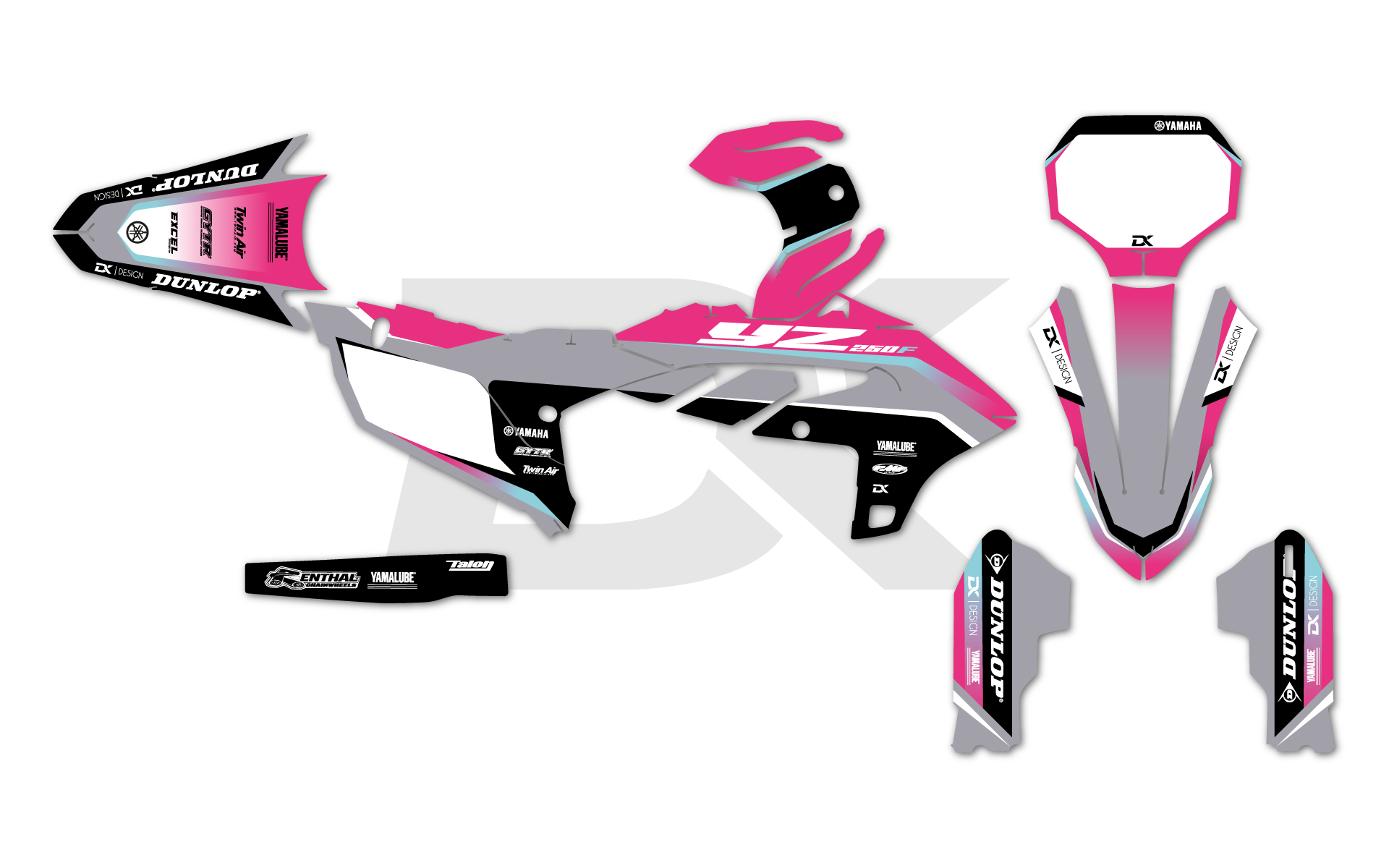 Kit Déco Yamaha 250 yzf Rose ALVEX