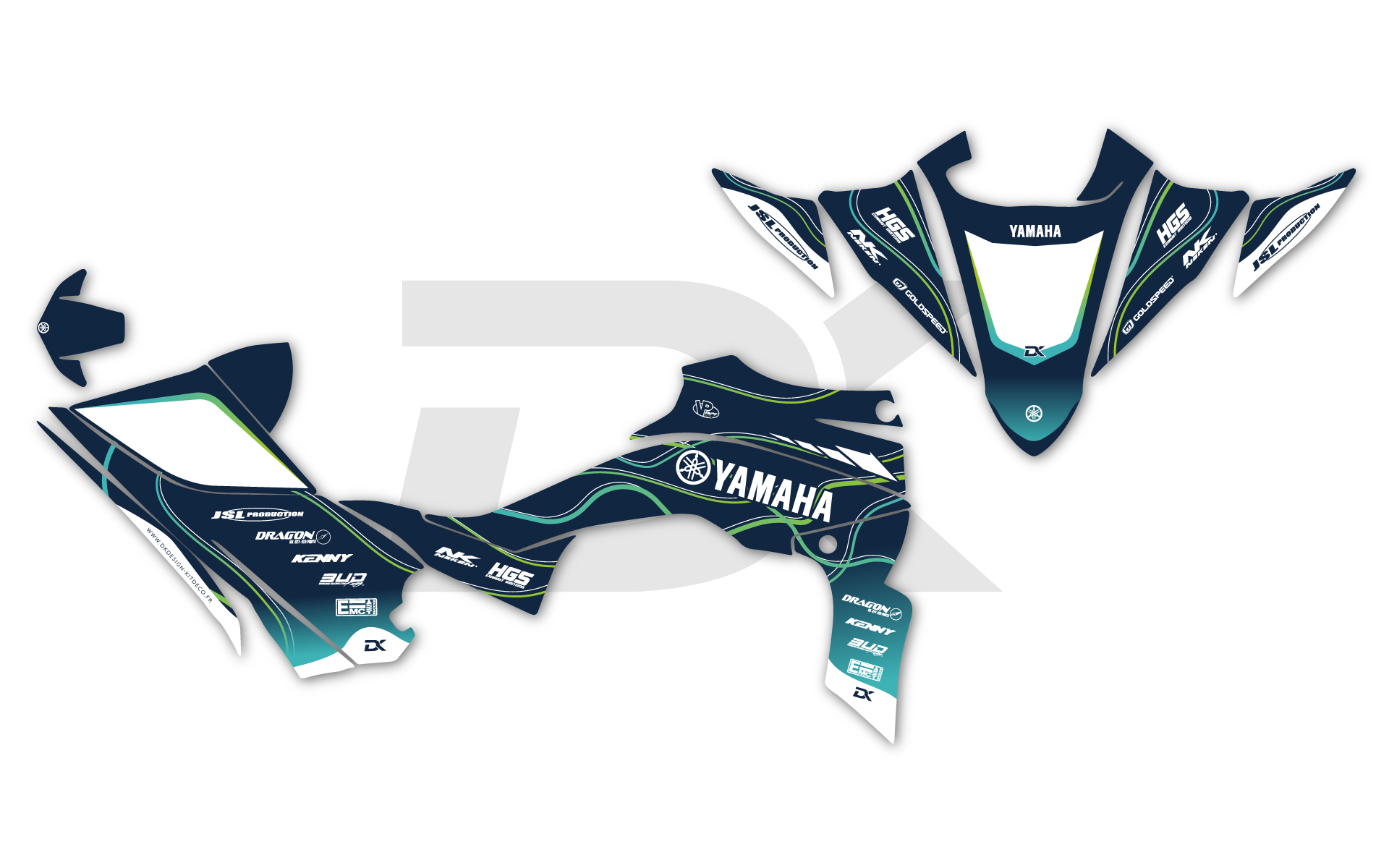 KIT DECO YAMAHA 450 YFZR BLEU OVERLINE